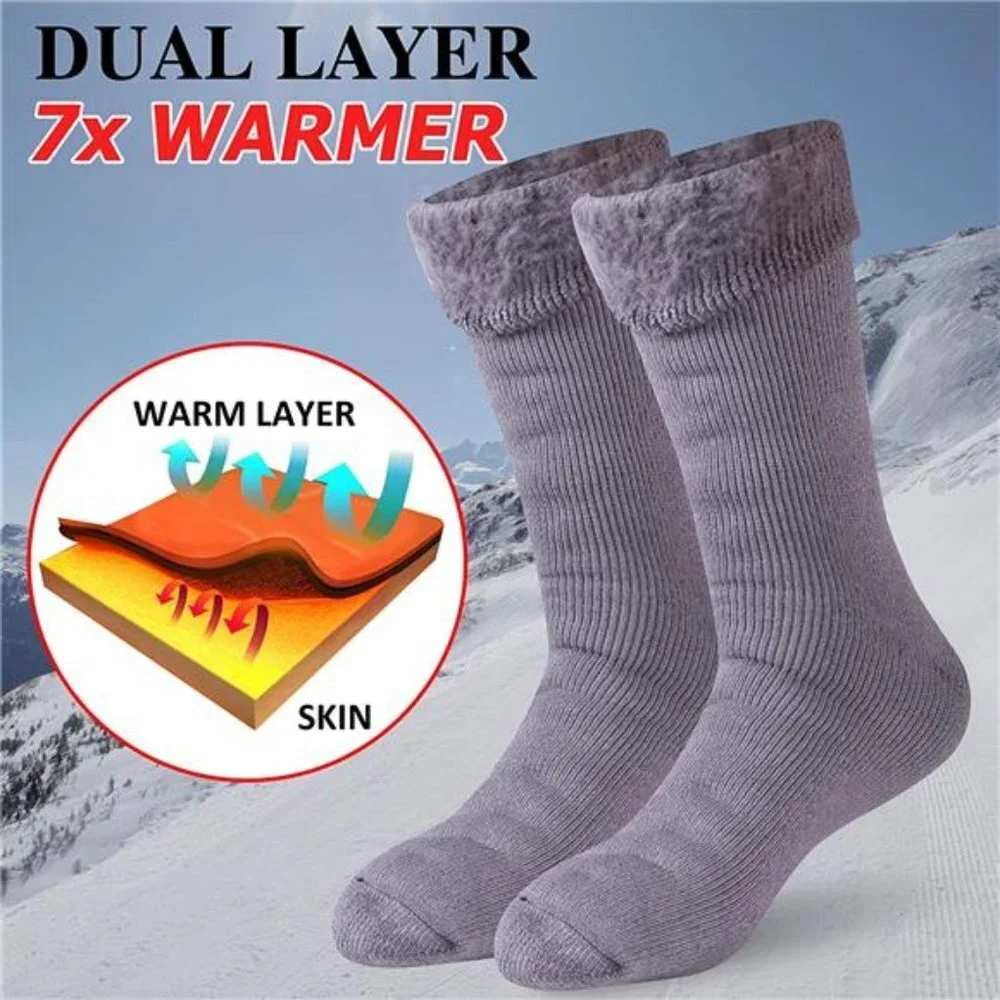 2 Pair Women's Thermal Winter Soft Thick Insulated Heat Socks